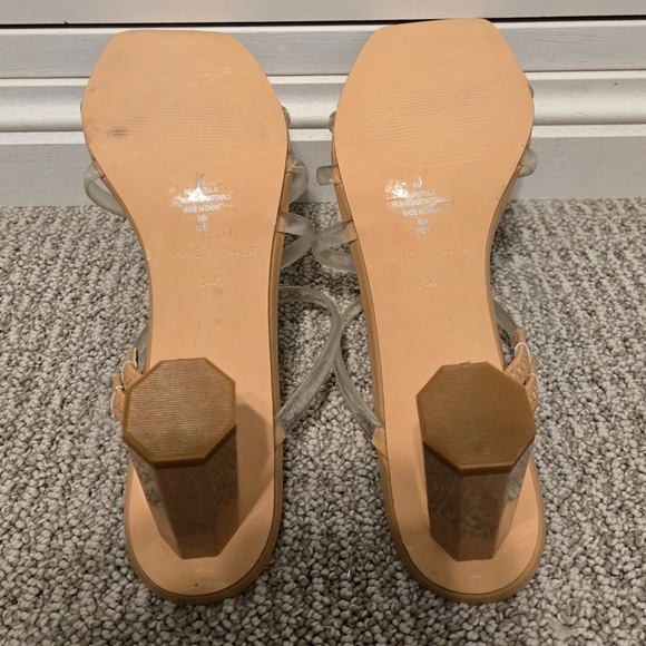 MARK FISHER - CLEAR/TAN SLIP ON HEELED SANDALS - Picture 6 of 9